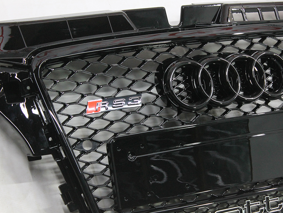 Audi A3 LIFT 2008-2011 Front Grill, Honeycomb Grill, RS3 Black Quattro Style